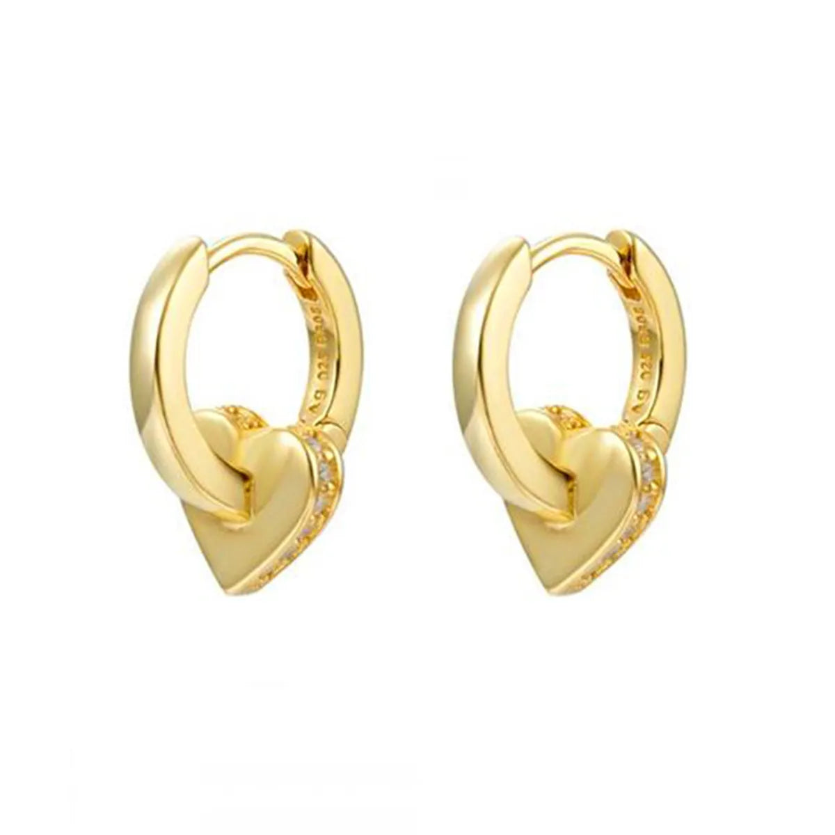 Trendy Circle Ear Buckle Geometric Heart-shaped Diamond Personalized Earrings