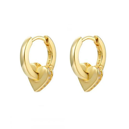 Trendy Circle Ear Buckle Geometric Heart-shaped Diamond Personalized Earrings