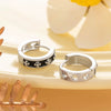 Trendy Cool Black Oil Dropping Cross Couple's Metal Earrings With Geometric Pattern And Electroplating Treatment