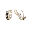Trendy Cool Black Oil Dropping Cross Couple's Metal Earrings With Geometric Pattern And Electroplating Treatment