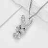 Trendy Cool Rabbit Pendant Necklace For Women With Full Diamond Alloy Pendant And Titanium Steel Keel Chain Factory Wholesale