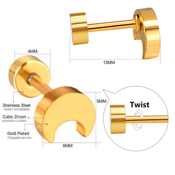 Trendy Cross Stud Earrings For Women Fashionable Versatile Personality Minimalist Electroplated Stainless Steel Screwback Earrings