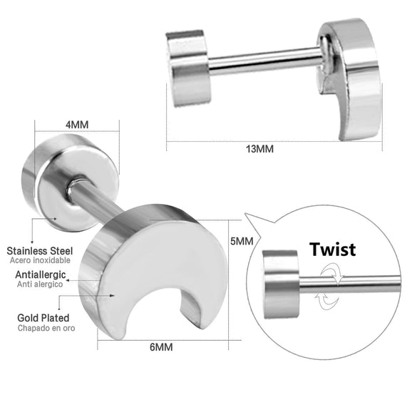 Trendy Cross Stud Earrings For Women Fashionable Versatile Personality Minimalist Electroplated Stainless Steel Screwback Earrings