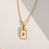 Trendy Electroplated Geometric Stainless Steel Unisex Cross Chain Necklace With Rectangular Shell Constellation Pendant
