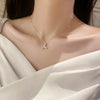 Trendy Elegant Simple Fishtail Clavicle Chain For Female With Zircon Niche Design Alloy And Titanium Steel Electroplating Treatment