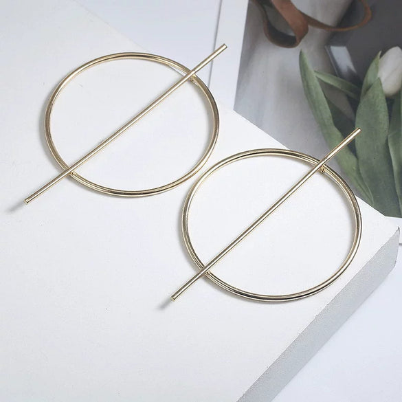 Trendy Fashion Alloy Earrings With Diamond Zircon And Pearl For Women Electroplated Geometric Design