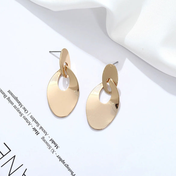 Trendy Fashion Alloy Earrings With Diamond Zircon And Pearl For Women Electroplated Geometric Design