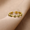 Trendy Fashion Devil's Eye Opening Ring Stainless Steel Gold Plated