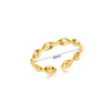 Trendy Fashion Devil's Eye Opening Ring Stainless Steel Gold Plated