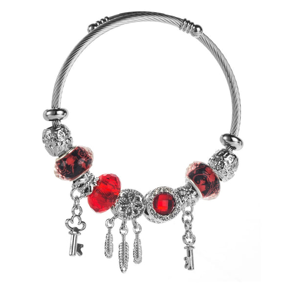 Trendy Fashion Electroplated Alloy Key Pendant Bracelet For Unisex Adjustable