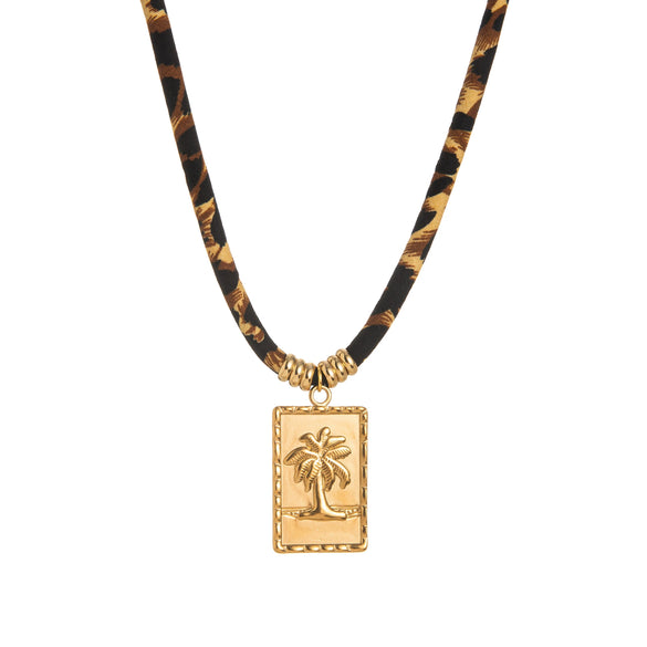 Trendy Fashion Stainless Steel Pendant Geometric Pattern Electroplated Unisex Necklace