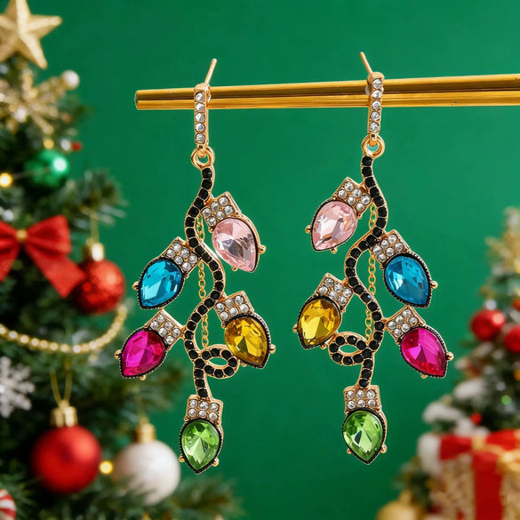 Trendy Festive Lantern Style Geometric Hoop Earrings For Women Acrylic Electroplated Party Jewelry