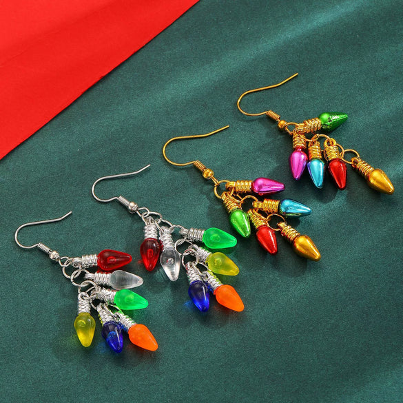 Trendy Festive Lantern Style Geometric Hoop Earrings For Women Acrylic Electroplated Party Jewelry