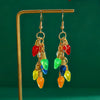 Trendy Festive Lantern Style Geometric Hoop Earrings For Women Acrylic Electroplated Party Jewelry