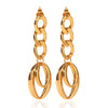 Trendy Geometric Oval Stainless Steel Electroplated 18K Gold Nonfading Earrings For Women