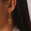 Trendy Geometric Oval Stainless Steel Electroplated 18K Gold Nonfading Earrings For Women