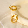 Trendy Geometric Stainless Steel 18K Gold Electroplated Hoop Earrings For Women
