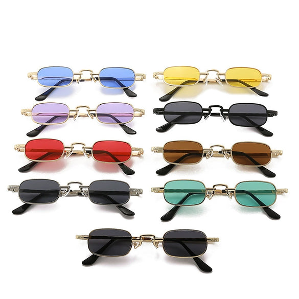 Trendy Hip Hop Metal Box Sunglasses For Men And Women Colorful Street Style Light Sunglasses