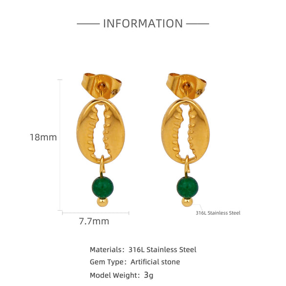 Trendy Hollow Double Ring Button Hoop Earrings Stainless Steel Electroplating Women's