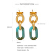 Trendy Hollow Double Ring Button Hoop Earrings Stainless Steel Electroplating Women's