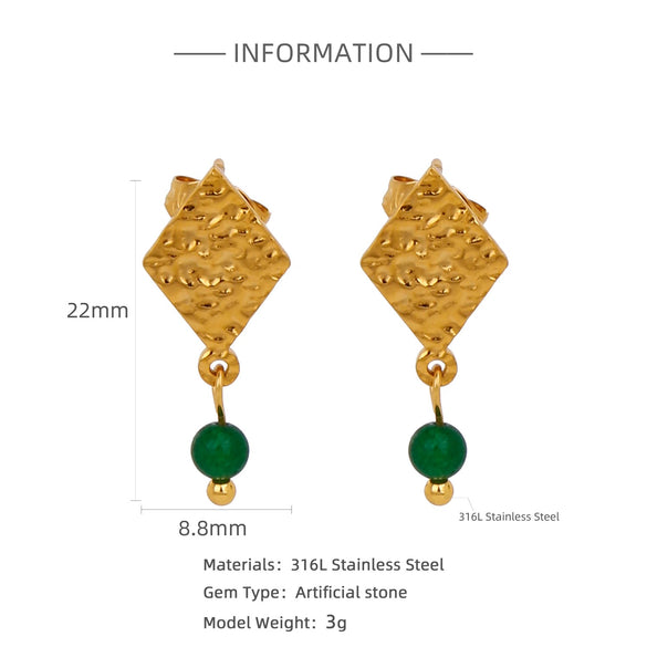 Trendy Hollow Double Ring Button Hoop Earrings Stainless Steel Electroplating Women's