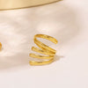 Trendy Hollow Minimalist Geometric Stainless Steel Ring Electroplated For Women