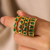 Trendy Ins Style Electroplated Geometric And Heartshaped Titanium Steel Ring For Women