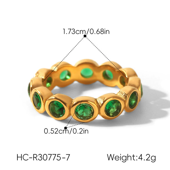 Trendy Ins Style Electroplated Geometric And Heartshaped Titanium Steel Ring For Women