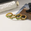 Trendy Ins Style Electroplated Geometric And Heartshaped Titanium Steel Ring For Women