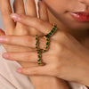 Trendy Ins Style Electroplated Geometric And Heartshaped Titanium Steel Ring For Women