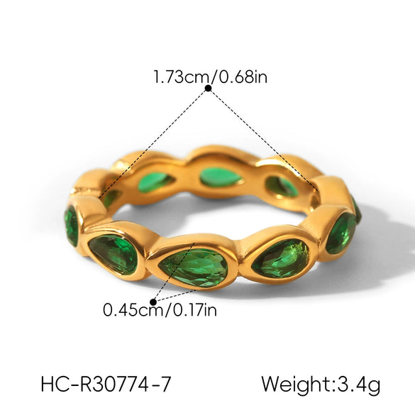 Trendy Ins Style Electroplated Geometric And Heartshaped Titanium Steel Ring For Women