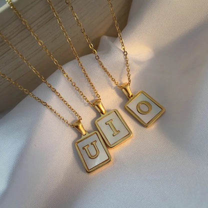 Simple Style Letter Stainless Steel Plating Gold Plated Necklace