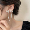Trendy Light Luxury Highgrade Tassel Pearl Bow Earrings For Women