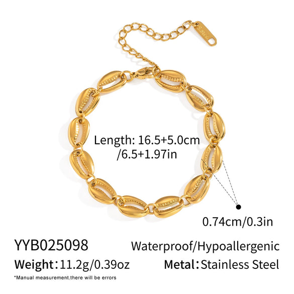 Trendy Minimalist Geometric Stainless Steel Cuban Chain Necklace For Women Vacuum Plated 18K Gold