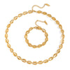 Trendy Minimalist Geometric Stainless Steel Cuban Chain Necklace For Women Vacuum Plated 18K Gold