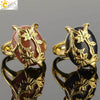 Trendy Natural Stone Gold Plated Flower Adjustable Open Ring Minimalist Floral Statement Ring For Unisex