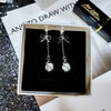 Trendy Opal Long Bow Earrings In Alloy Gold Plated Silver Plated With Electroplating For Elegant And Personalized Look