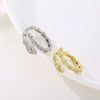 Trendy Open Adjustable Geometric Zircon Ring For Women Micro Pave Personality Index Finger Jewelry