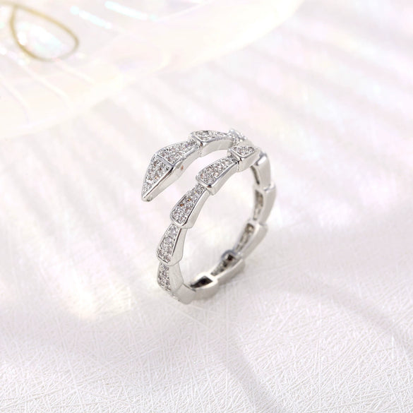 Trendy Open Adjustable Geometric Zircon Ring For Women Micro Pave Personality Index Finger Jewelry