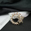 Trendy Pearl Bow Brooch Zinc Alloy Diamond Encrusted Electroplating Clothing Accessories Unisex