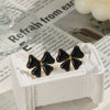 Trendy Playful Cute Bow Stud Earrings For Women Stainless Steel Enamel Electroplating