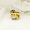 Trendy Rap Hip Hop Snake Ring Stainless Steel Gold Plated Geometric Design