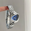 Trendy Retro Dragoneye Design Men's And Women's Watch With Metal Strap And Ordinary Glass Mirror