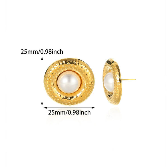 Trendy Retro Stainless Steel Oil Pressure Casting Square Geometric Earrings