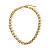 Trendy Round Bead Titanium Steel And Stainless Steel Jewelry Suit With Exaggerated Small Bread Chain Electroplated With Pvd Furnace Real Gold