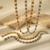 Trendy Round Bead Titanium Steel And Stainless Steel Jewelry Suit With Exaggerated Small Bread Chain Electroplated With Pvd Furnace Real Gold