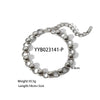 Trendy Round Bead Titanium Steel And Stainless Steel Jewelry Suit With Exaggerated Small Bread Chain Electroplated With Pvd Furnace Real Gold