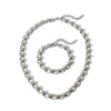Trendy Round Bead Titanium Steel And Stainless Steel Jewelry Suit With Exaggerated Small Bread Chain Electroplated With Pvd Furnace Real Gold