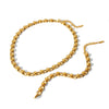 Trendy Round Bead Titanium Steel And Stainless Steel Jewelry Suit With Exaggerated Small Bread Chain Electroplated With Pvd Furnace Real Gold