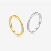 Trendy S925 Sterling Silver Geometric Ring Inlaid With Zircon Electroplated With Platinum Or 18K Gold For Women And Unisex